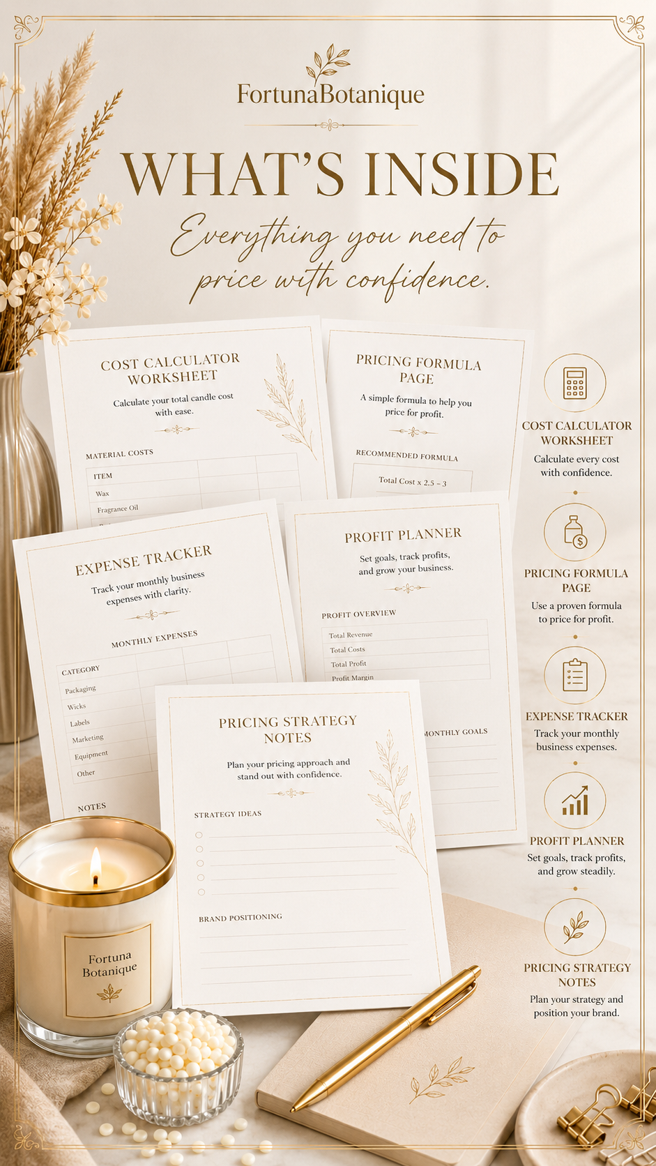 Candle Cost Calculator & Pricing Guide | Candle Business Pricing PDF for Makers