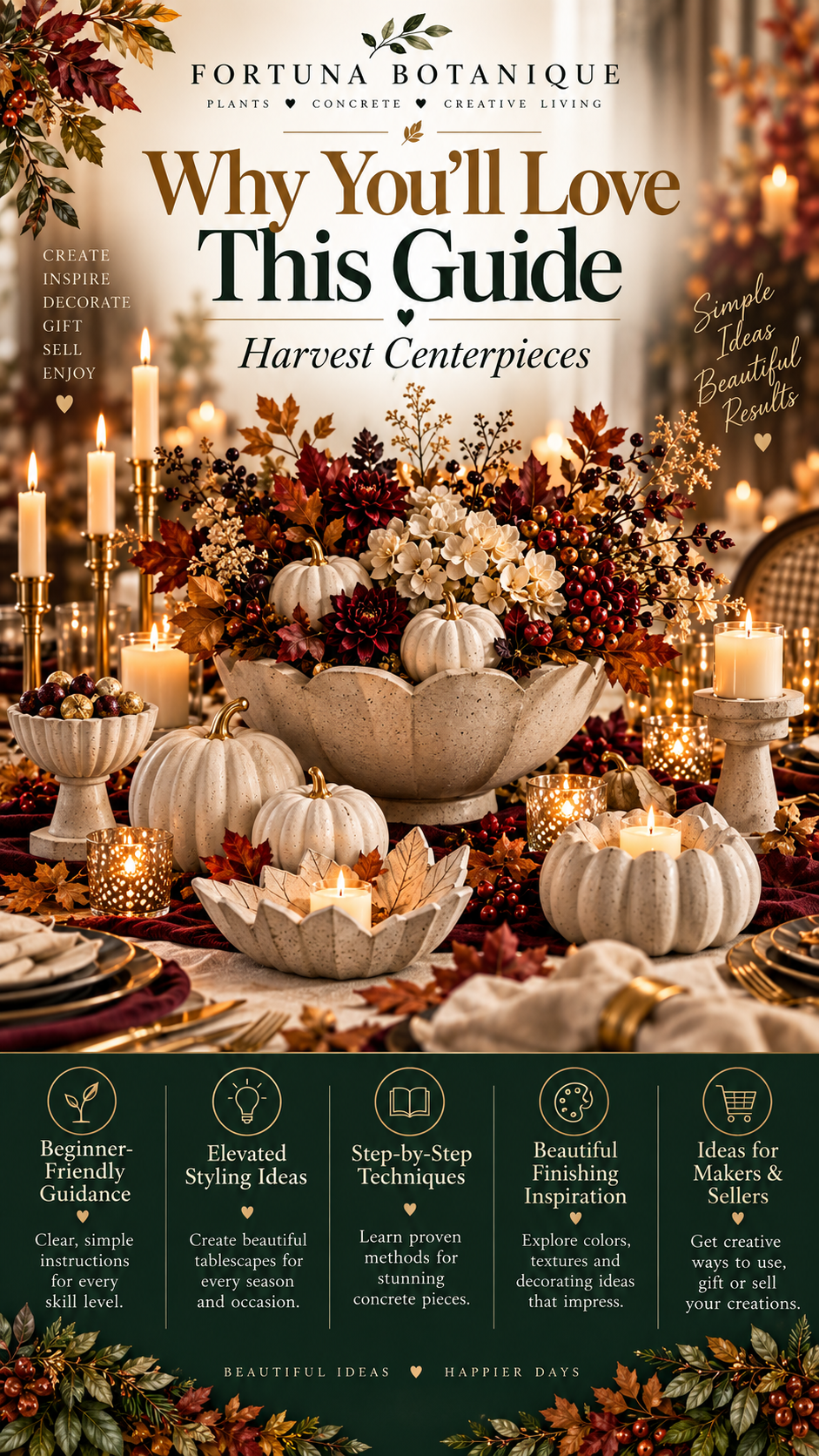 Harvest Concrete Centerpieces Guide | DIY Fall Table Decor & Seasonal Styling