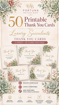 Luxury Succulent Printable Thank You Cards | 50 Small Business Cards