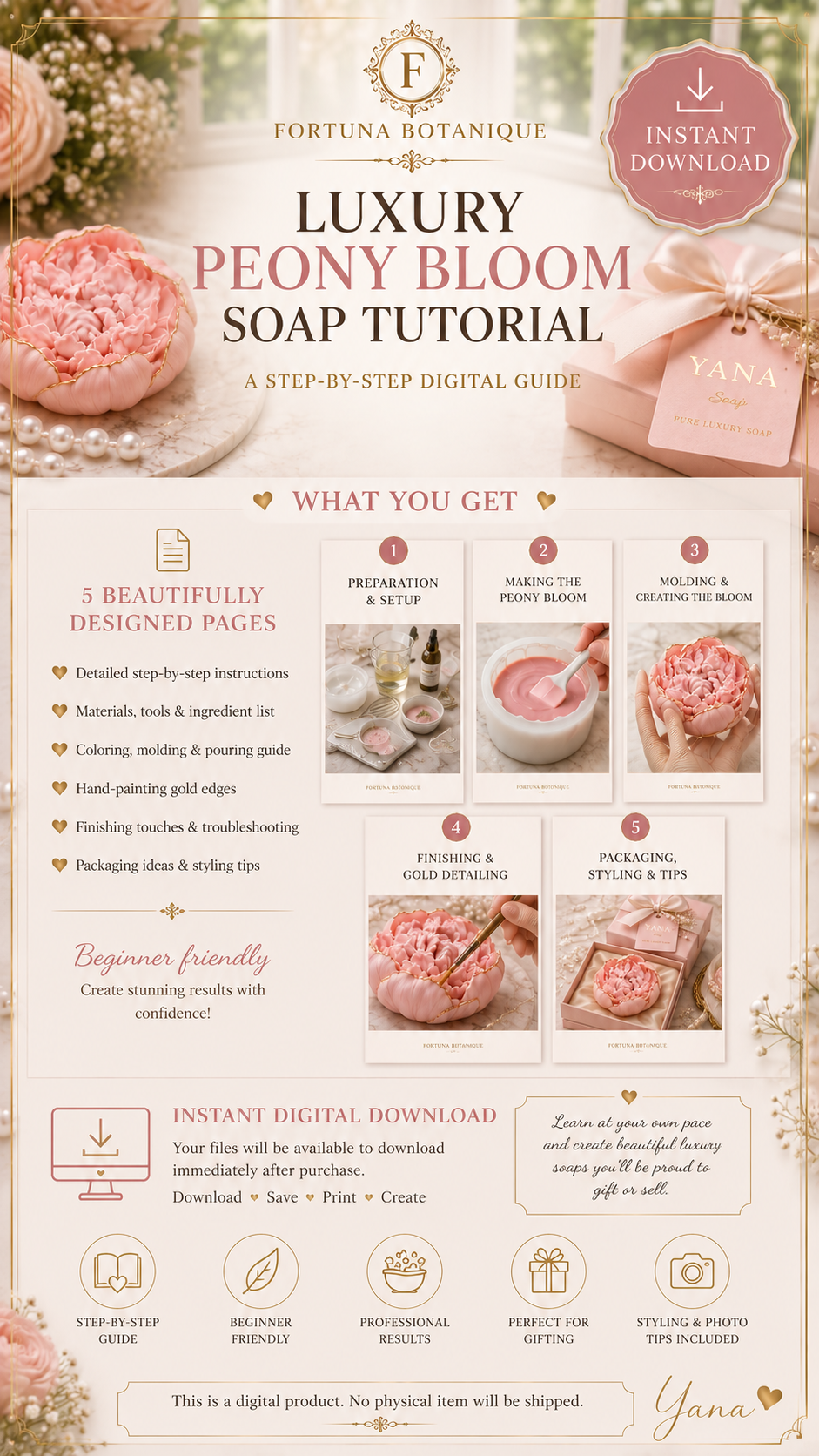 Luxury Peony Bloom Soap Tutorial | Floral Soap Guide