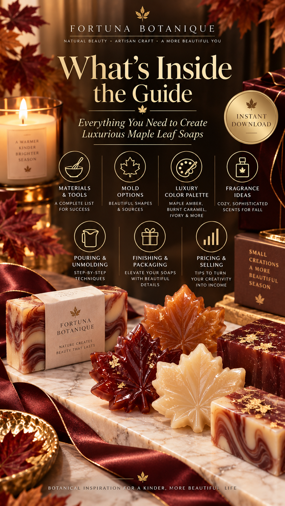 Maple Leaf Soap Guide | Luxury Fall Soap Making Digital Guide