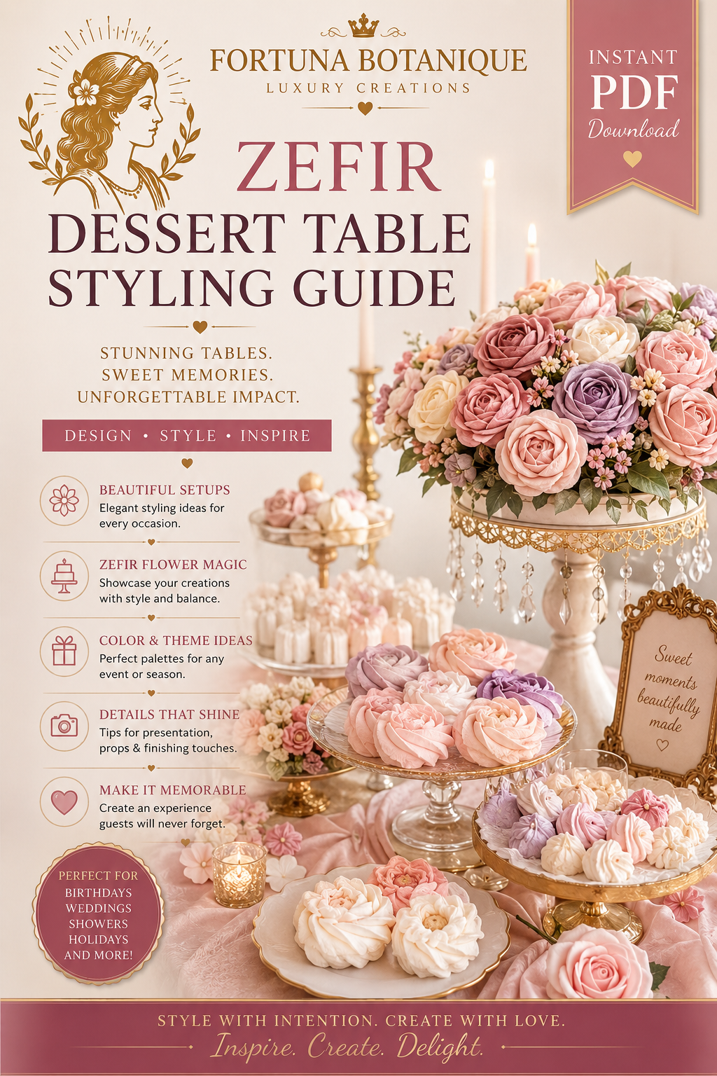 Zefir Dessert Table Styling Guide | Instant PDF