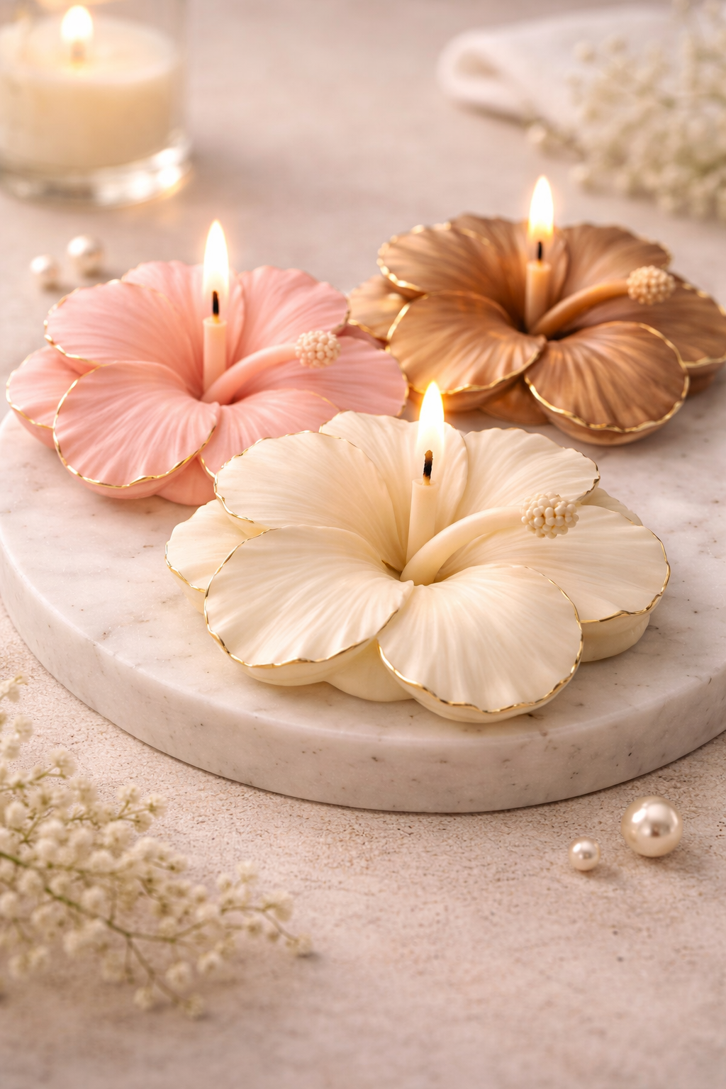 Hibiscus Silicone Flower Mold for Soap, Candles, Resin, Chocolate & Zefir