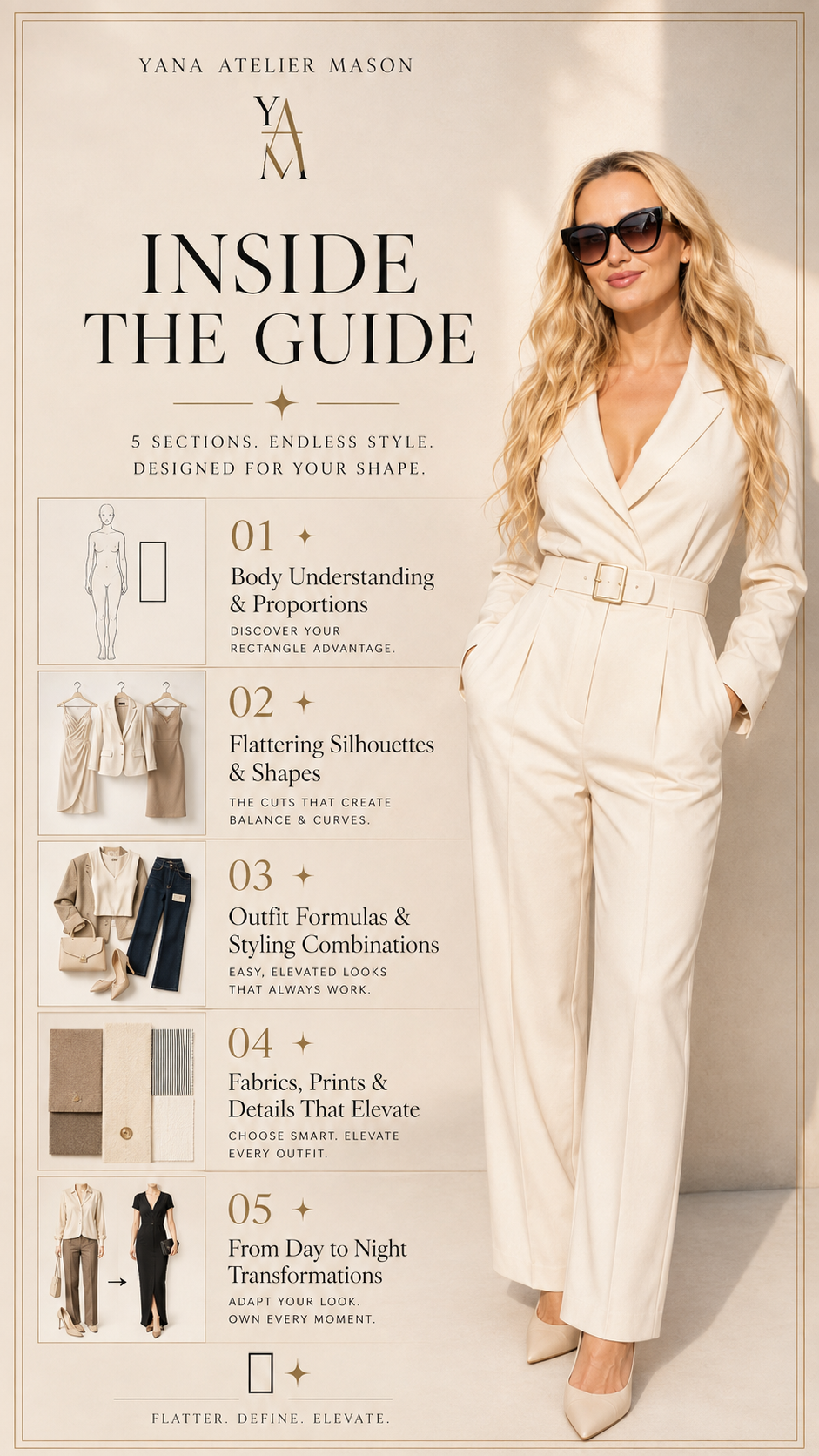 Rectangle Body Styling Guide | Women’s Body Shape Fashion Guide | Flattering Outfit Ideas | Digital Style Guide