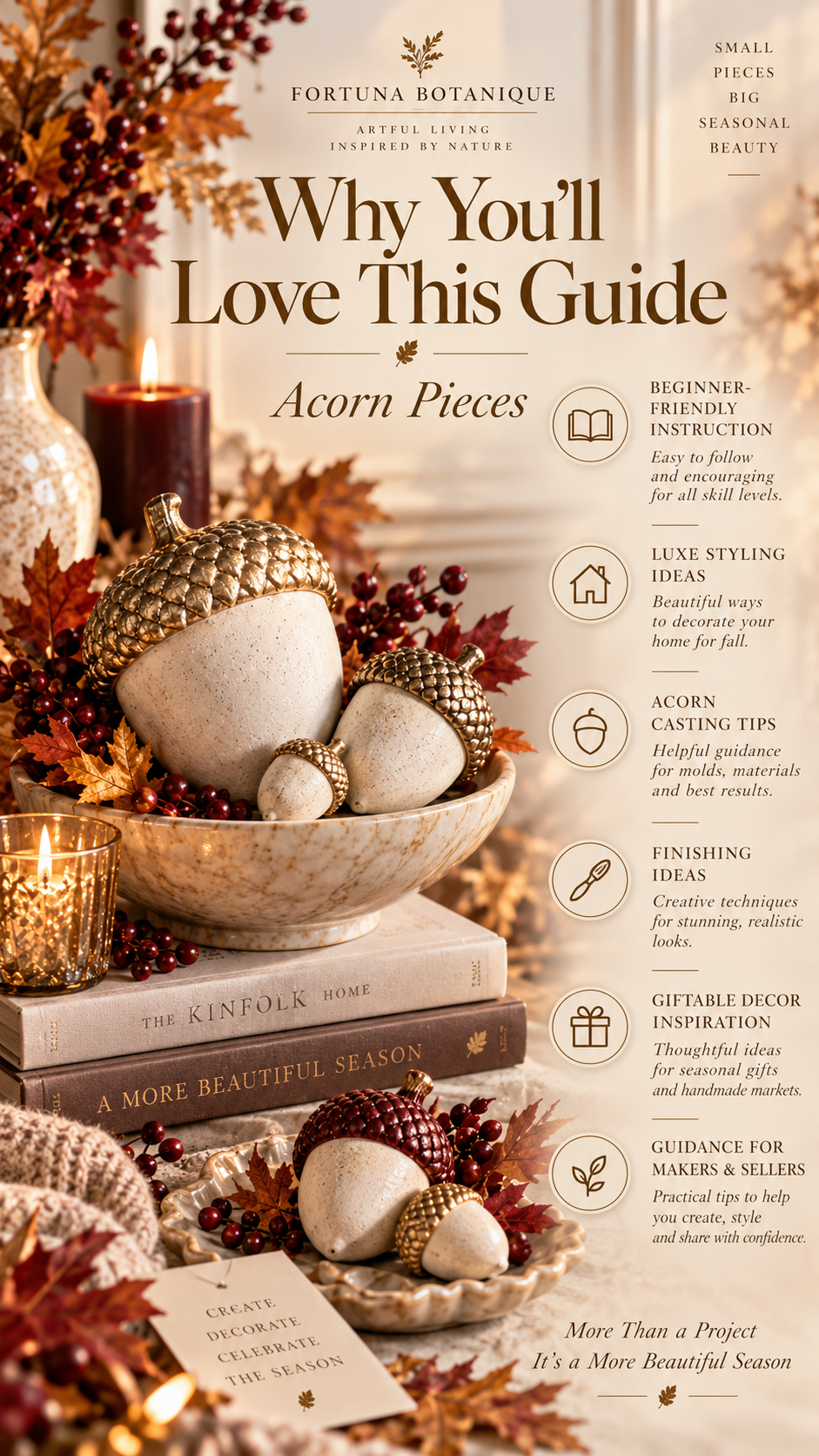 Concrete Acorn Decor Guide | DIY Fall Acorn Pieces & Seasonal Styling