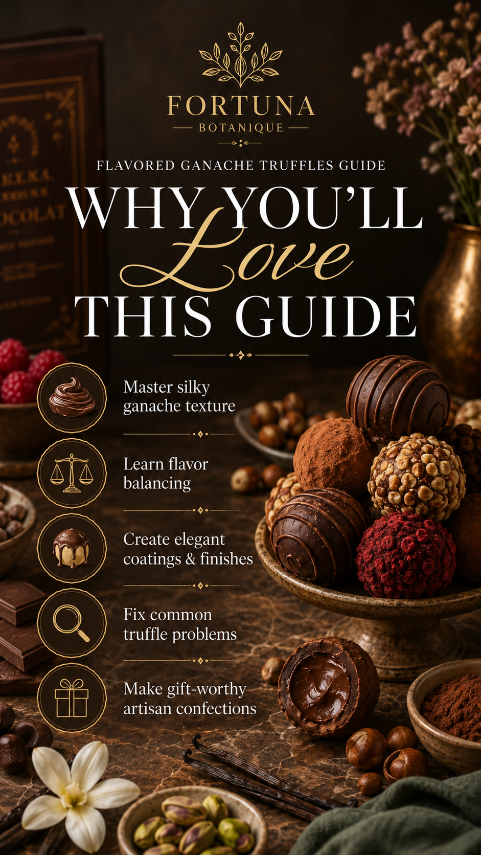 Flavored Ganache Truffles Guide | Chocolate Truffle Fillings, Flavor Pairing, Texture & Artisan Techniques PDF