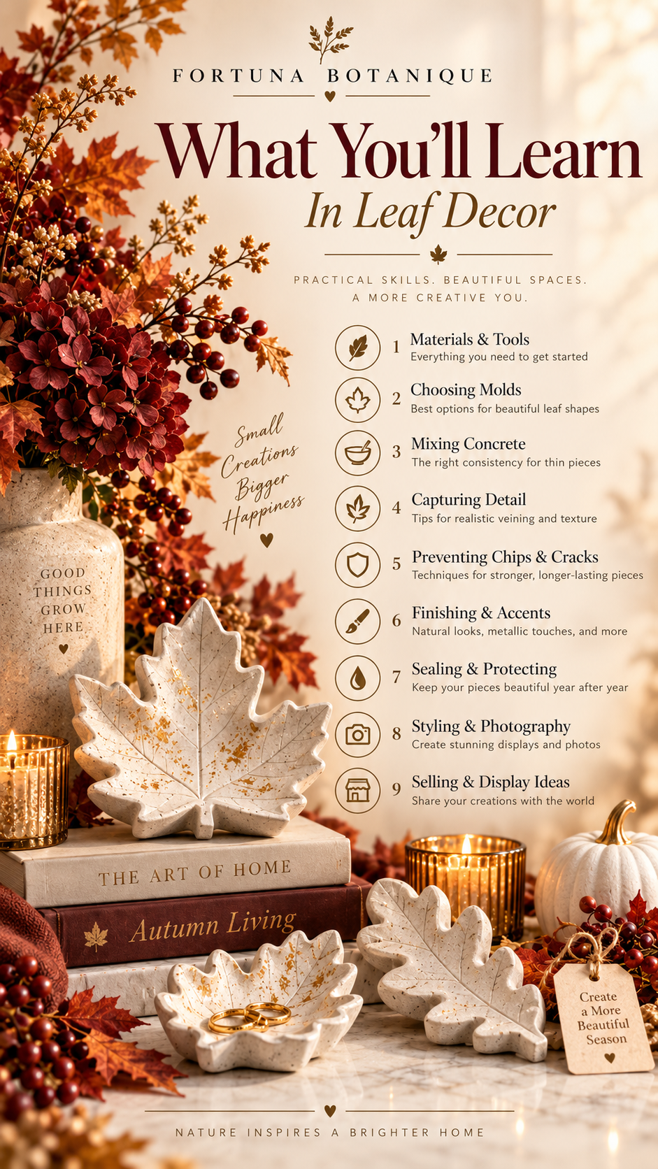 Concrete Leaf Decor Guide | DIY Fall Trays, Dishes & Seasonal Decor
