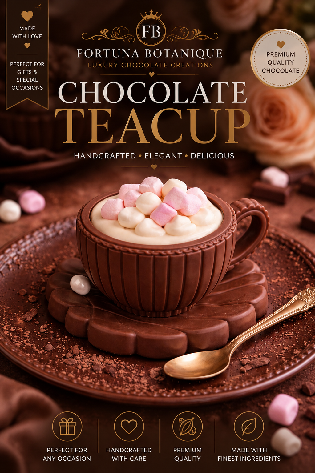 Luxury Chocolate Teacup Tutorial | Instant PDF Guide | Handmade Chocolate Cup Masterclass