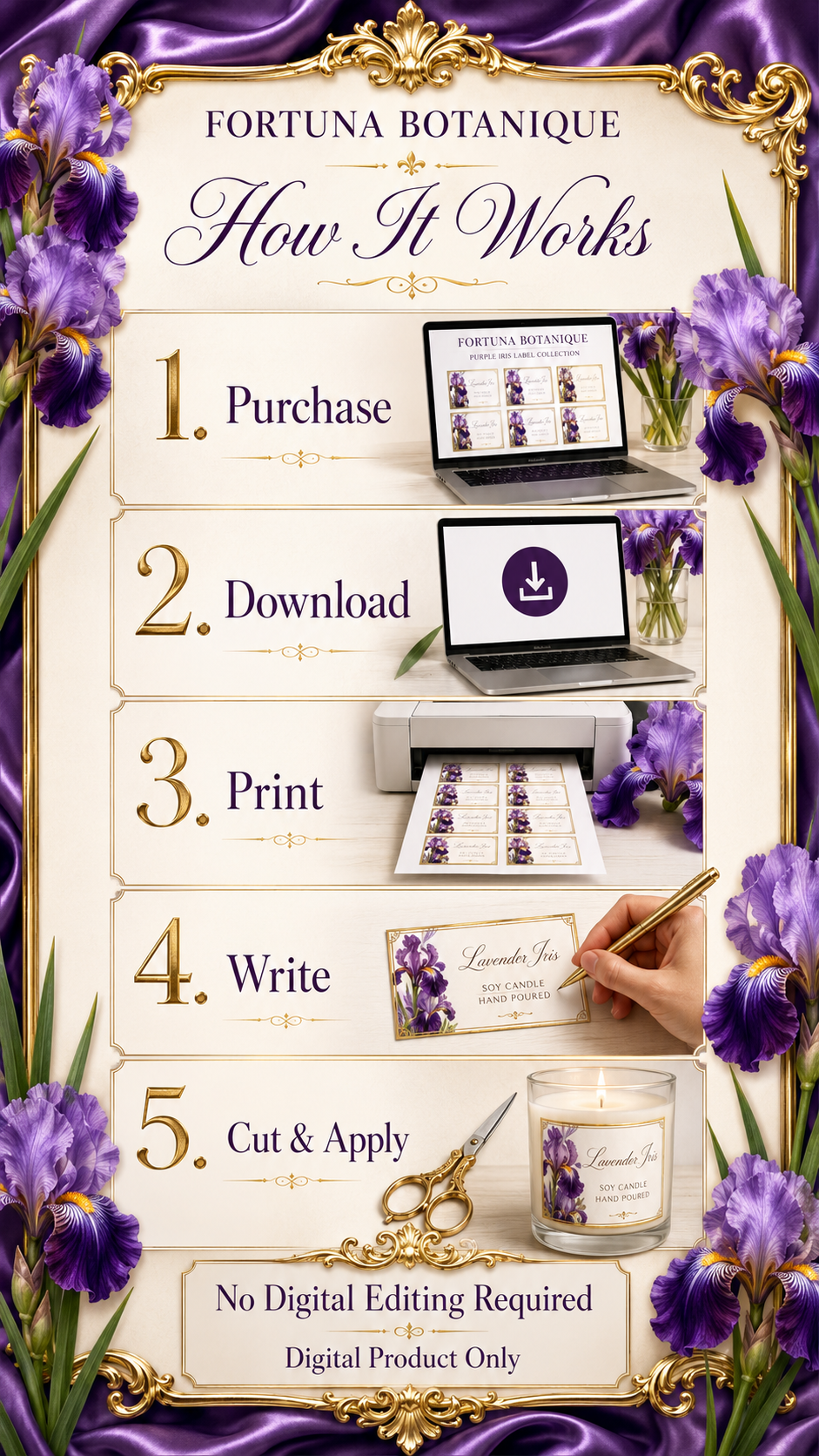 Iris Printable Fill-In Labels | 50 Small Business Product & Packaging Labels