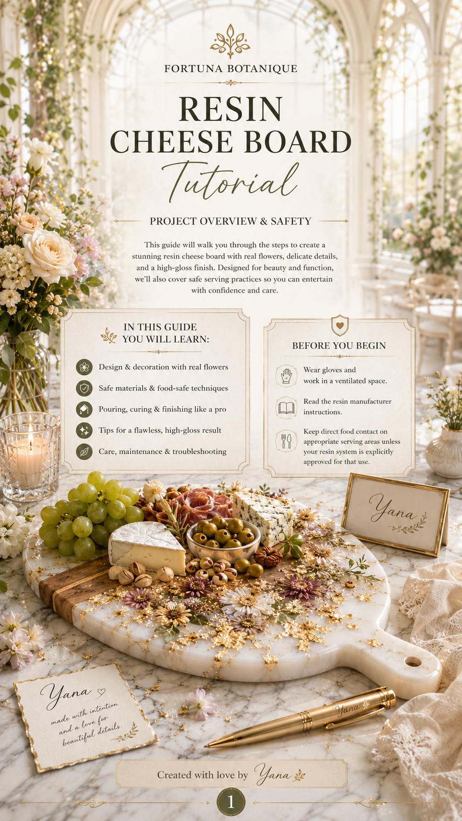 Resin Cheese Board Tutorial | Floral Epoxy Project Guide