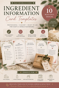 Luxury Ingredient Information Card Templates | Editable Canva Ingredient Cards for Soap, Candle & Skincare Businesses (Instant PDF Download)