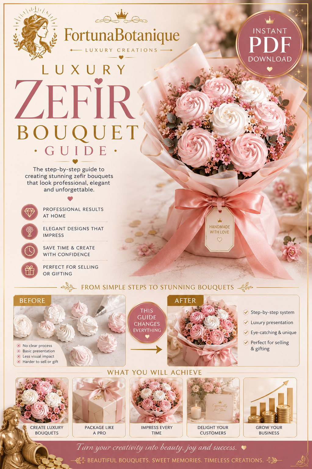 Luxury Zefir Bouquet Guide | Instant PDF Download