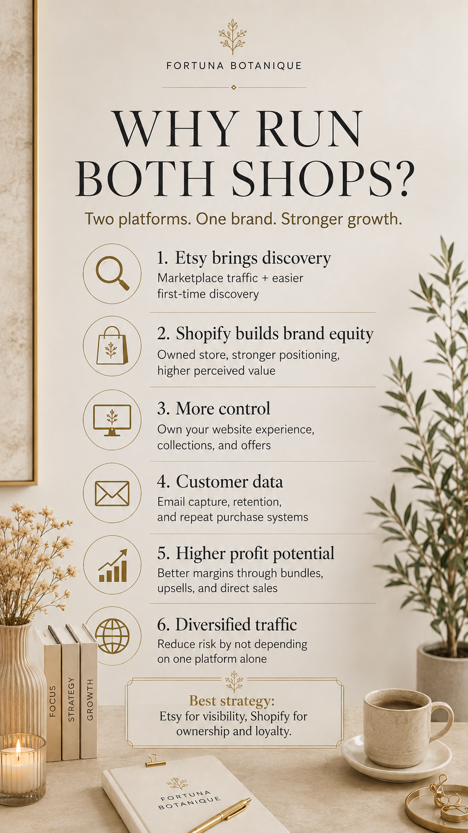 Etsy + Shopify Dual-Shop Strategy Guide | Ecommerce Growth, Pricing, SEO, Traffic & Customer Retention