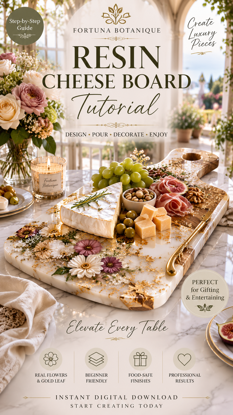 Resin Cheese Board Tutorial | Floral Epoxy Project Guide