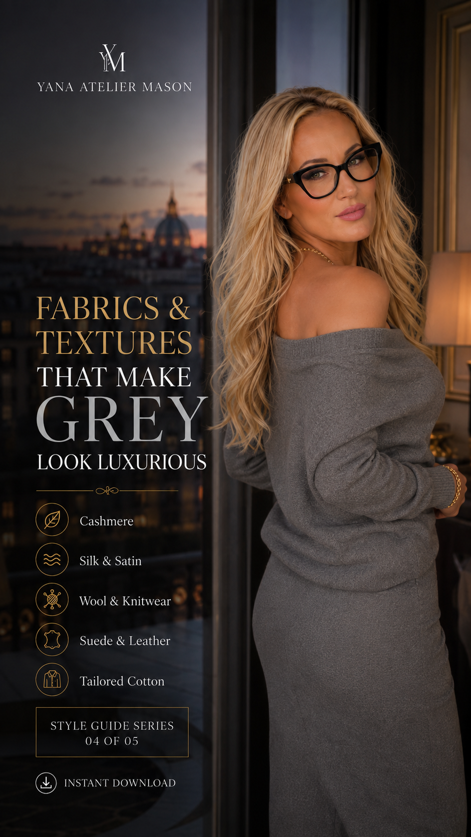 How to Wear Grey Elegantly | Women’s Luxury Style Guide PDF| Fashion Ebook