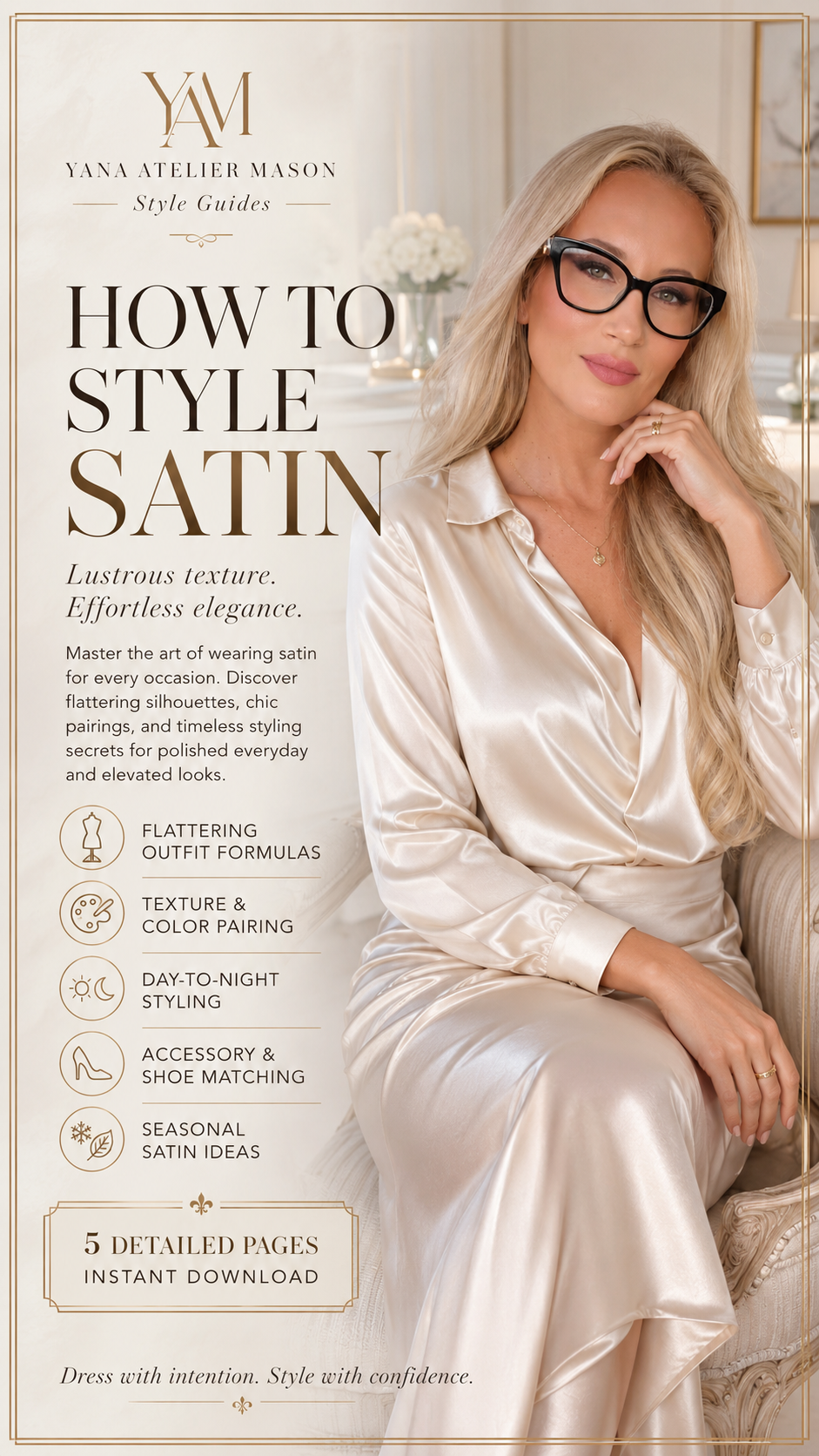 How to Style Satin | Elegant Satin Outfit & Styling Guide | Digital Fashion E-Book