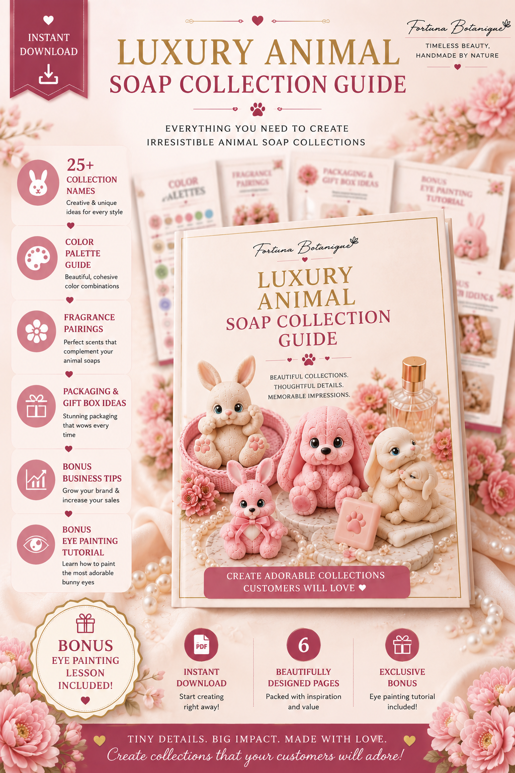 Luxury Animal Soap Collection Guide | 25+ Cute Teddy Bear, Bunny & Animal Soap Designs | Handmade Soap Making PDF | Digital Download (Copy)