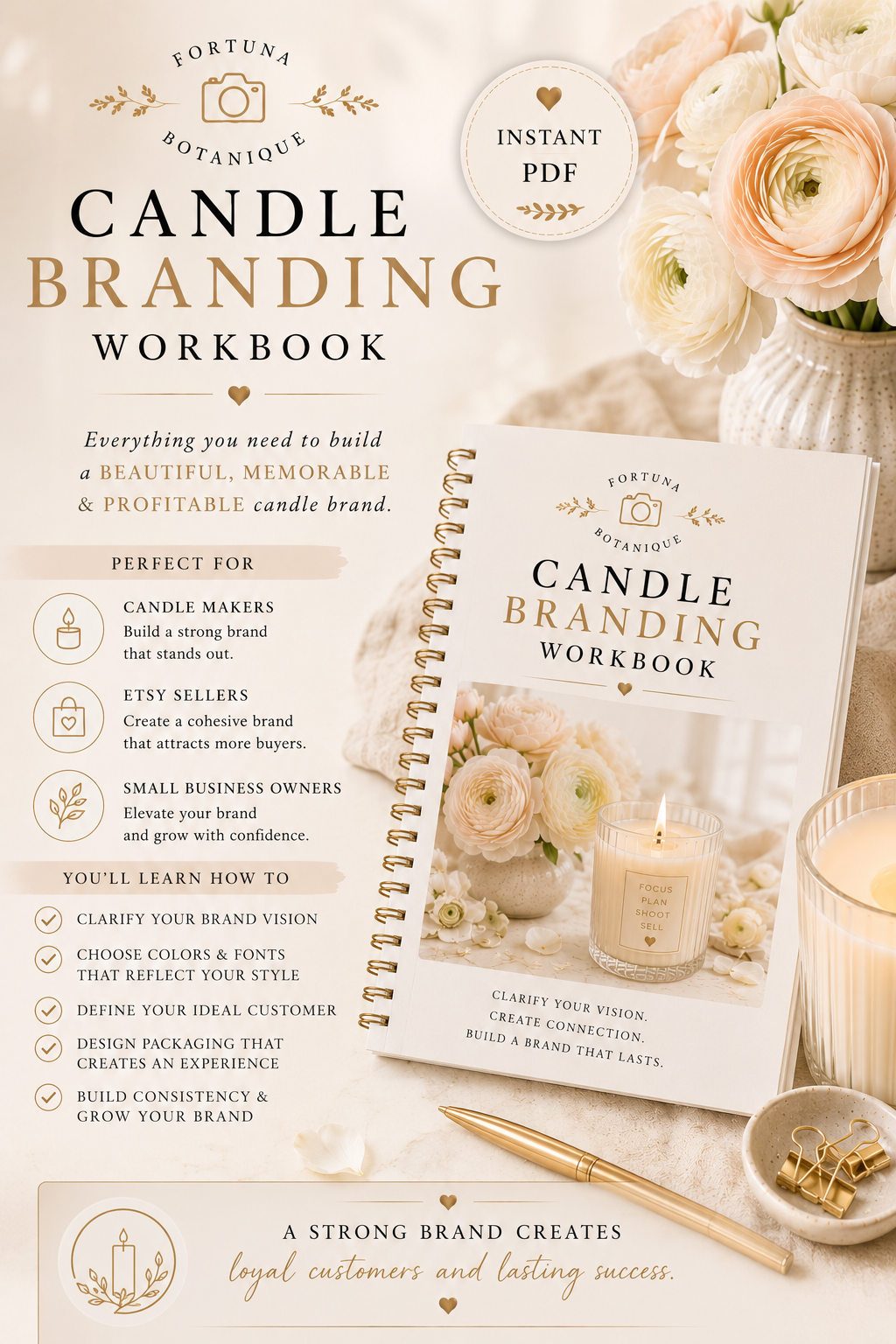 Candle Branding Workbook | Build a Luxury Candle Brand That Customers Remember | Instant PDF Download