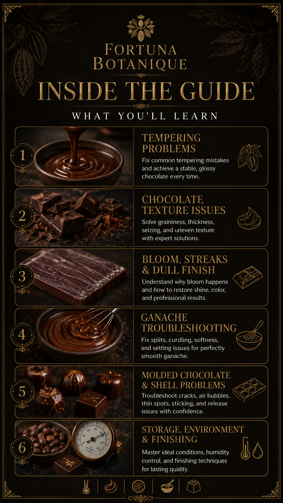 Chocolate Troubleshooting Master Guide | Tempering, Bloom, Ganache, Texture & Finishing Problems PDF
