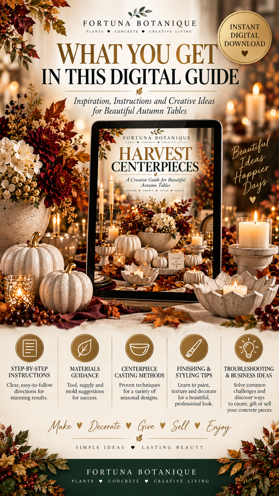 Harvest Concrete Centerpieces Guide | DIY Fall Table Decor & Seasonal Styling