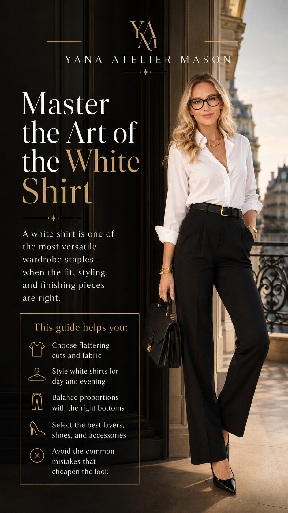 How to Style a White Shirt Guide | Elegant Outfit Styling & Capsule Wardrobe PDF