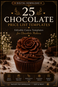 Luxury Chocolate Price List Templates | Editable Pricing Menu Templates for Chocolate Businesses (Instant PDF Download)