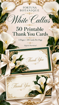 Luxury Calla Printable Thank You Cards | 50 Small Business Cards