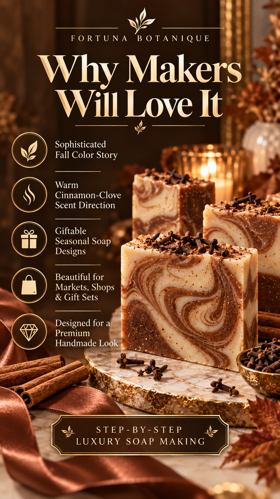 Cinnamon Clove Soap Guide | Luxury Fall Soap Making Tutorial PDF