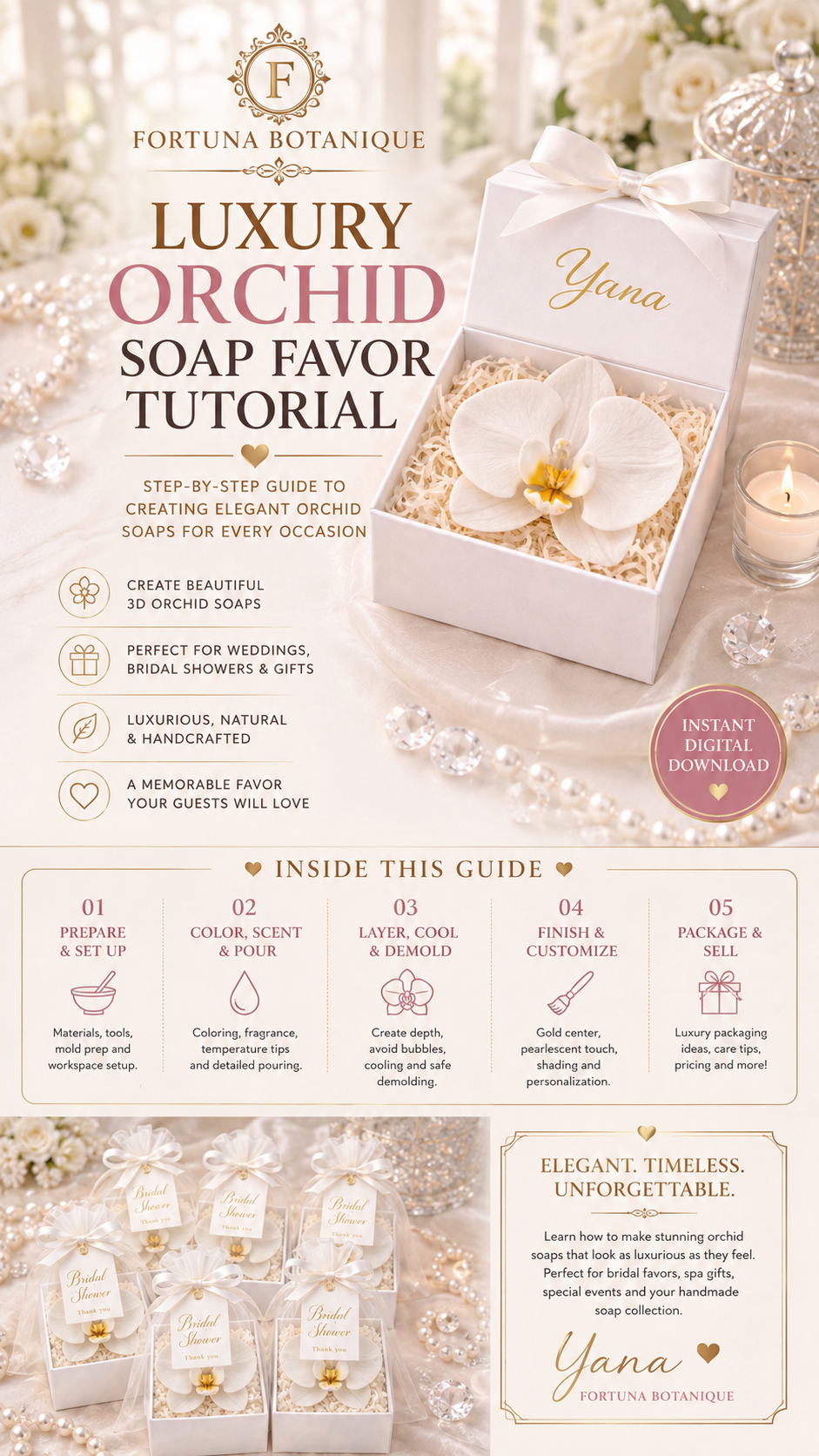 Luxury Orchid Soap Favor Tutorial | Wedding & Bridal Shower Soap Guide