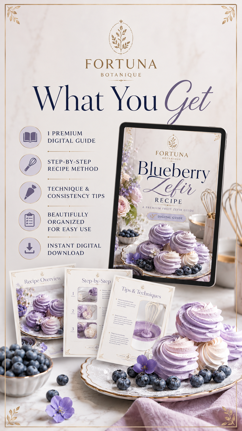 Blueberry Zefir Recipe Guide | Premium Fruit Marshmallow Recipe PDF