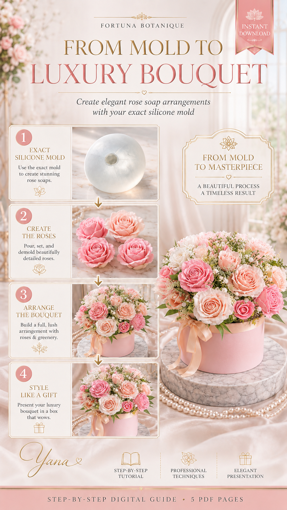 Luxury Rose Bouquet Soap Arrangement Tutorial | Floral Soap Gift Box Guide