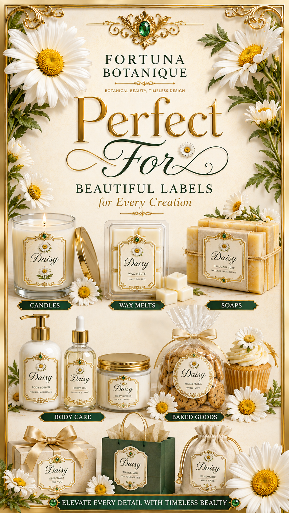 Daisy Printable Fill-In Labels | 50 Small Business Product & Packaging Labels