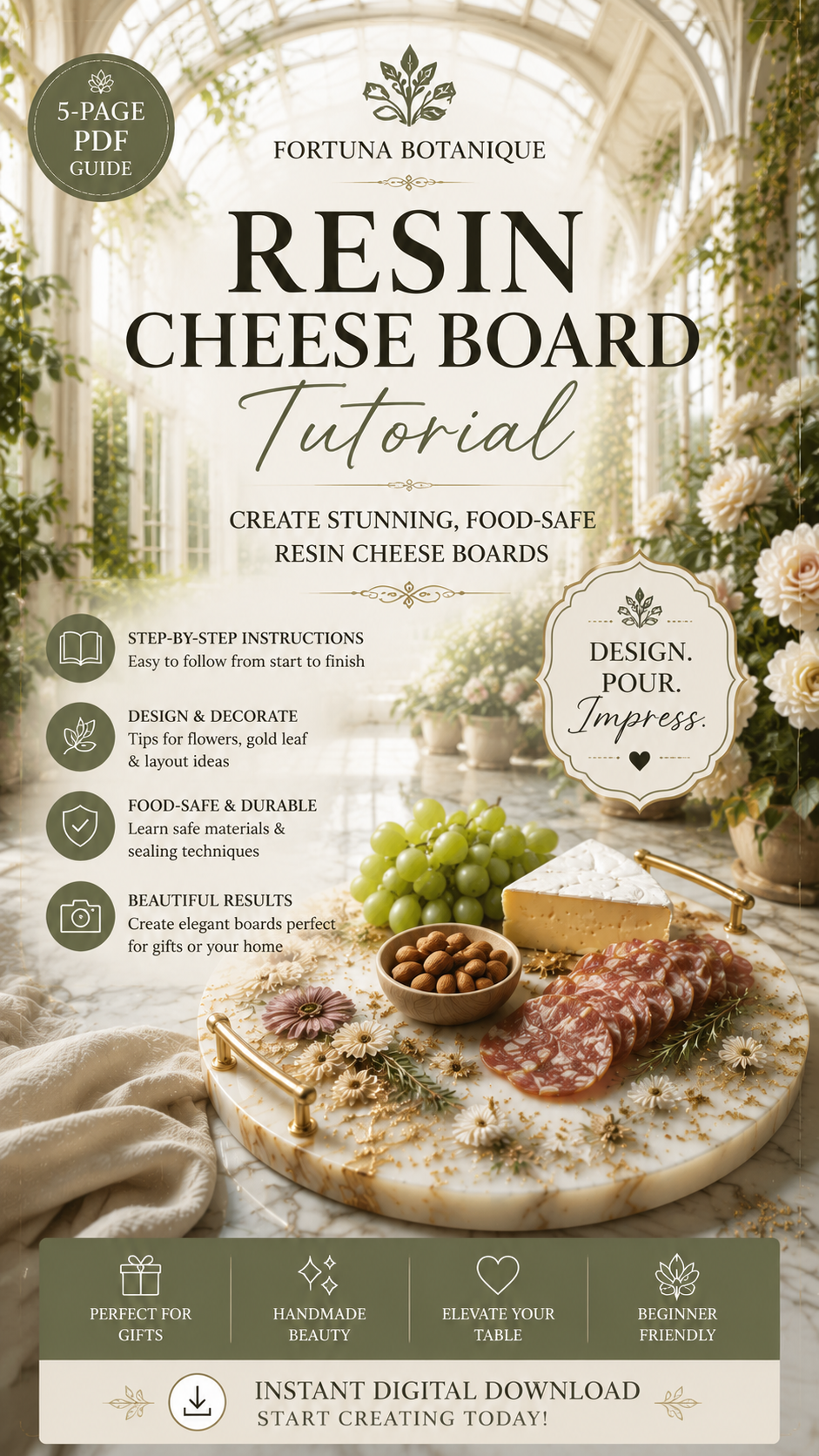 Resin Cheese Board Tutorial | Floral Epoxy Project Guide