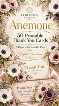 Luxury Anemone Printable Thank You Cards | 50 Small Business Cards