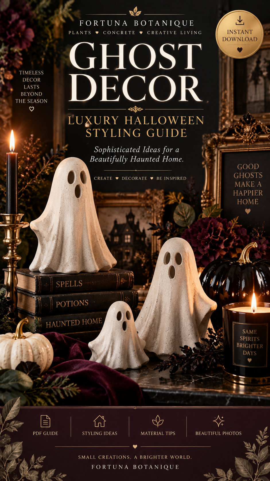 Concrete Ghost Decor Guide | DIY Luxury Halloween Decorations & Styling