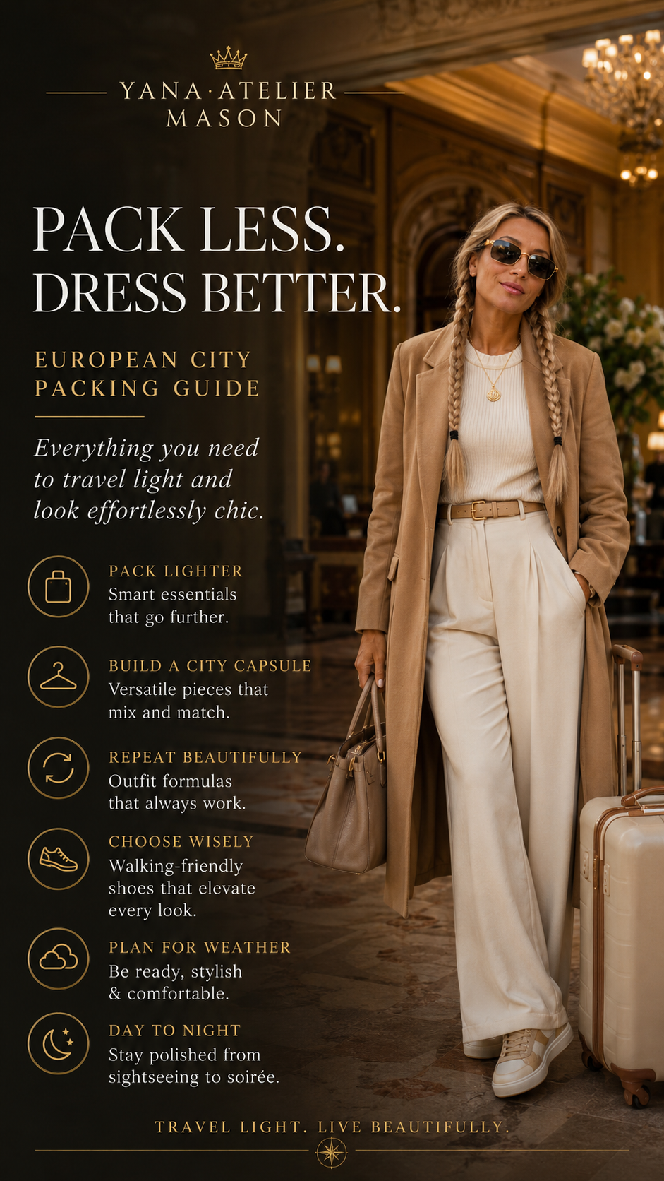 European City Packing Guide | Chic Travel Capsule Wardrobe & Carry-On Style Digital Guide