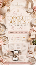 Luxury Concrete Business Canva Template Bundle | 50 Editable Templates