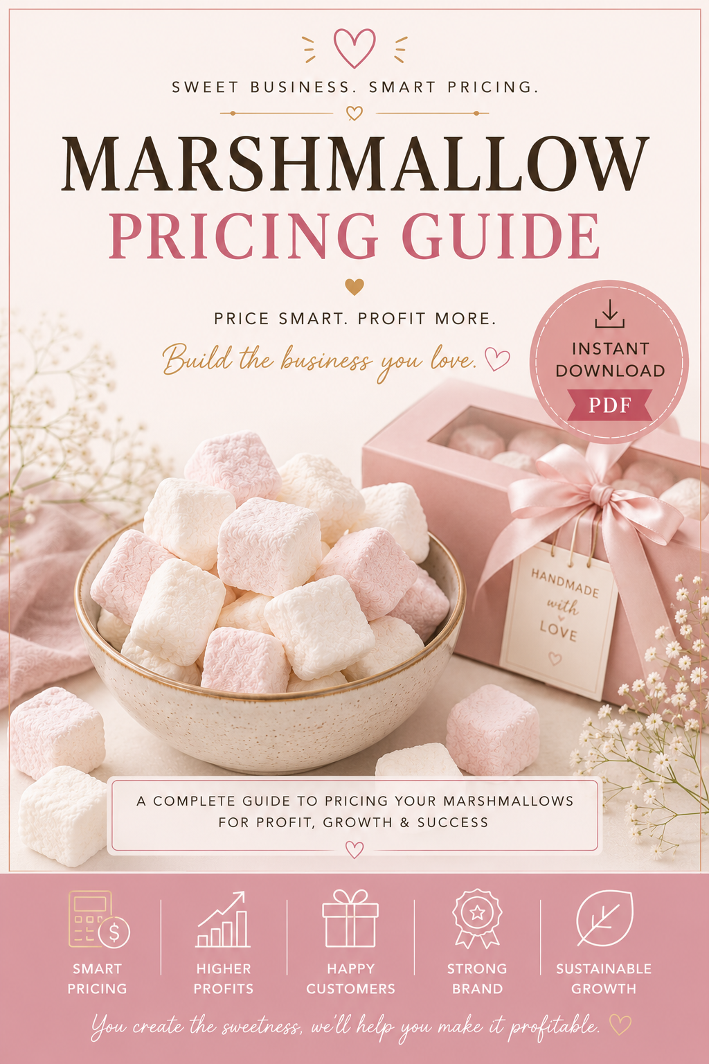 Luxury Marshmallow Pricing Guide | PDF Business Pricing Workbook for Homemade Marshmallows | Cost Calculator | Wholesale & Retail Pricing Strategy