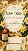 Narcissus Printable Fill-In Labels | 50 Small Business Product & Packaging Labels