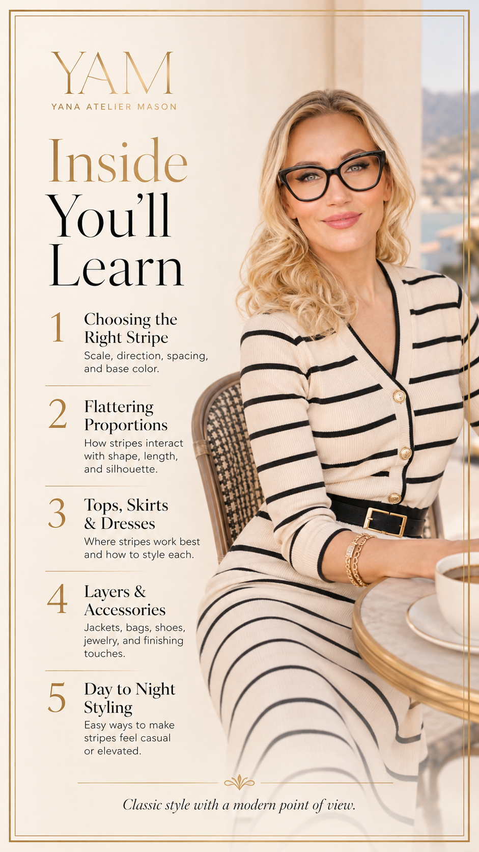 How to Style Stripes Elegantly | Women’s Fashion Styling Guide | Digital Style Guide | Yana Atelier Mason