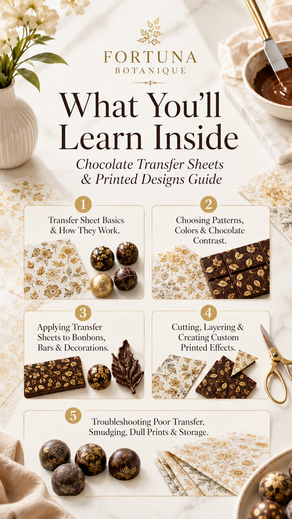 Chocolate Transfer Sheets & Printed Designs Guide | Bonbon & Chocolate Decorating PDF