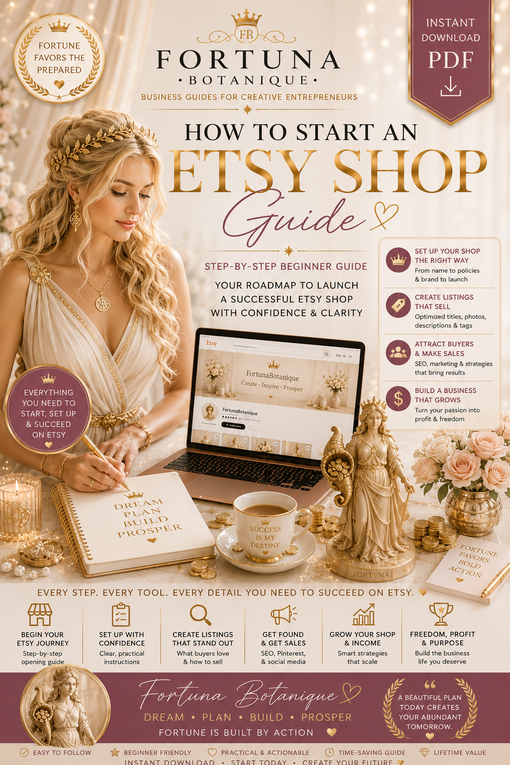 How to Start an Etsy Shop Guide | Beginner Etsy Seller eBook | Instant PDF Download