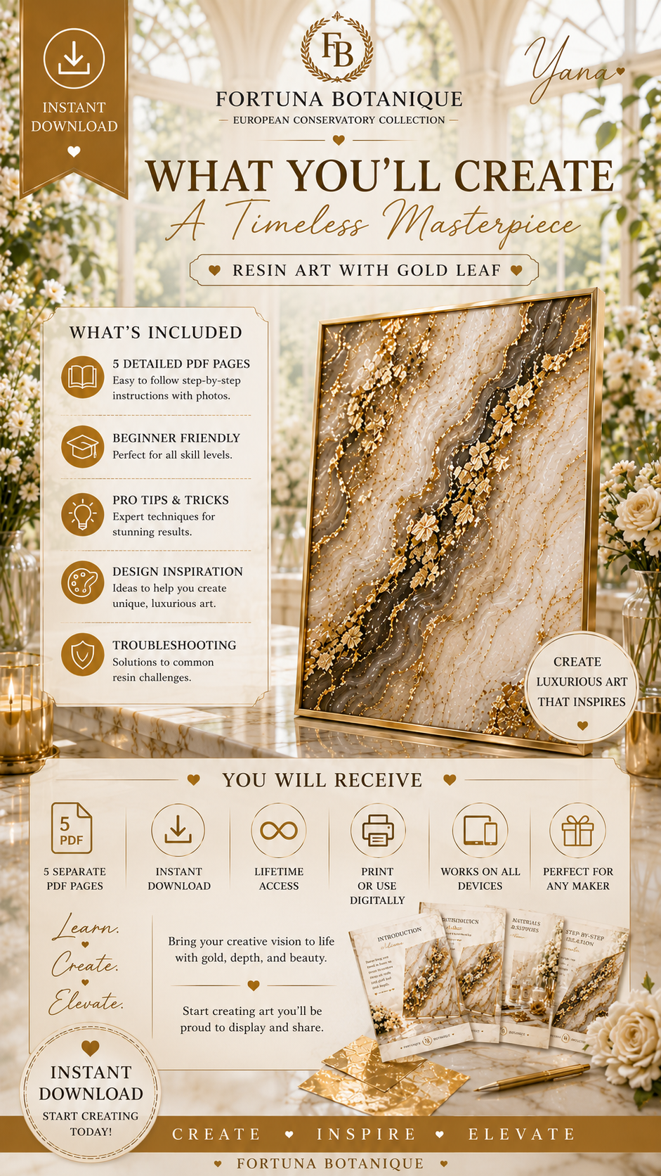 Resin Art with Gold Leaf Step-by-Step Tutorial | Luxury Epoxy Resin Guide