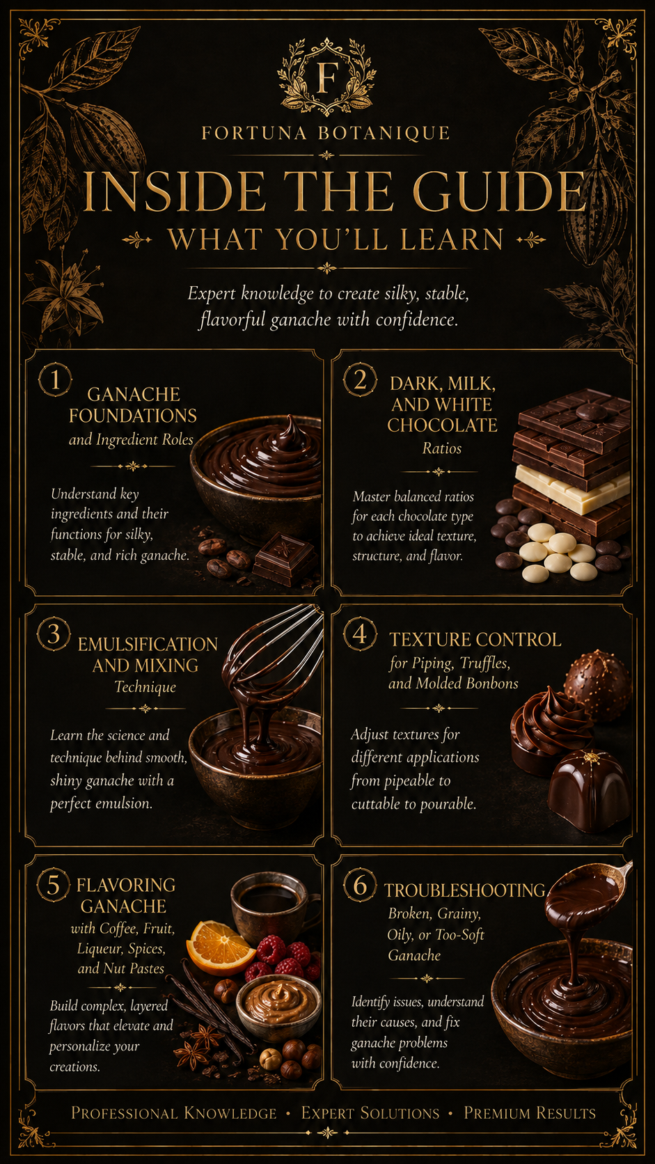 Ganache Master Guide | Chocolate Ganache Ratios, Emulsions, Texture, Fillings & Troubleshooting PDF