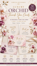 Luxury Orchid Printable Thank You Cards | 50 Small Business Cards