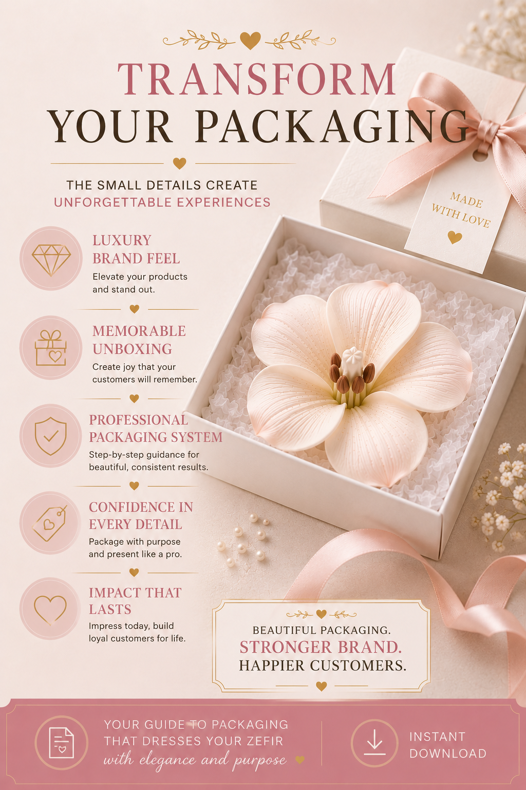 Luxury Zefir Packaging Guide | Professional Gift Box & Shipping Guide | Dessert Packaging Masterclass | Instant PDF Download