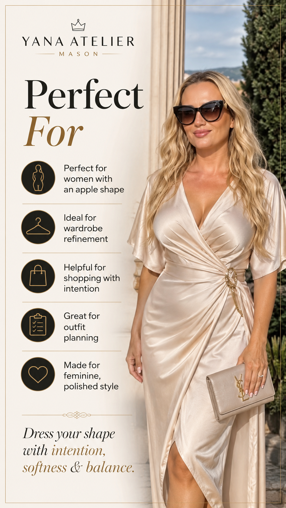 Apple Shape Styling Guide | Women’s Body Shape Fashion Guide | Flattering Outfit Ideas | Digital Style Guide