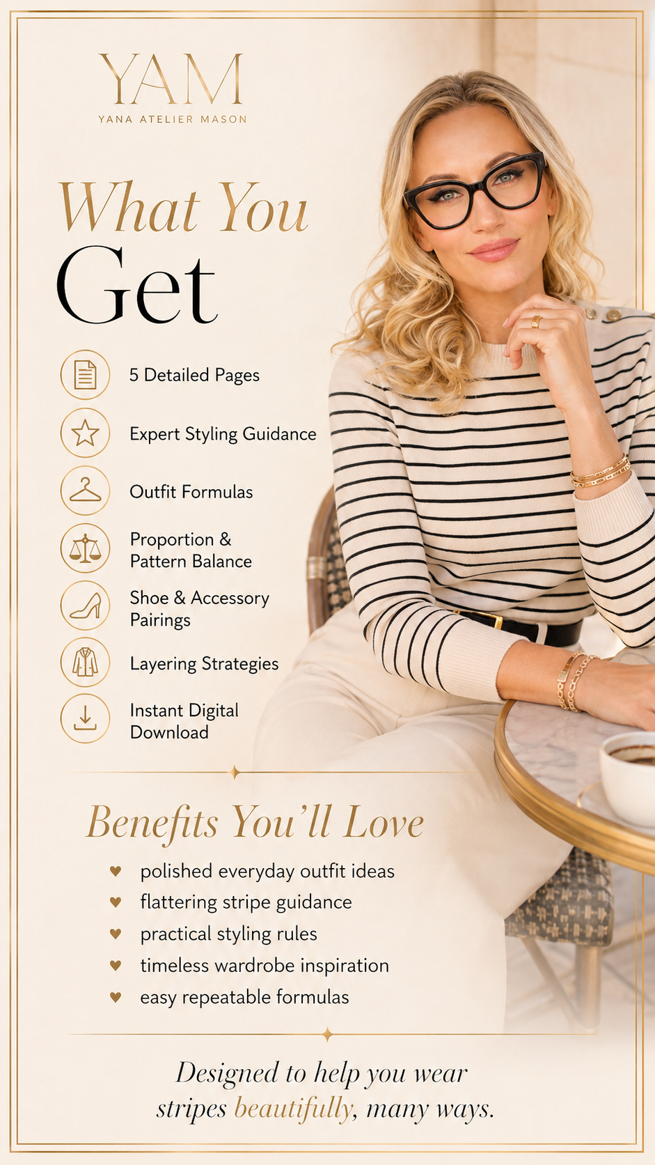 How to Style Stripes Elegantly | Women’s Fashion Styling Guide | Digital Style Guide | Yana Atelier Mason