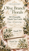 Luxury Olive Branch Printable Thank You Cards | 50 Small Business Cards