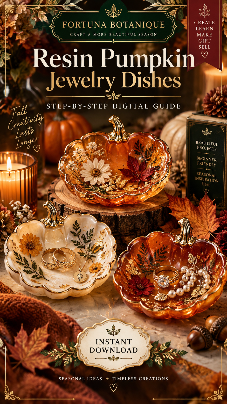 Resin Pumpkin Jewelry Dish Tutorial | Fall Epoxy Resin Guide